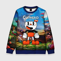 Свитшот детский Cuphead Красная чашечка, цвет: 3D-синий