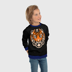 Свитшот детский Символ тигра, цвет: 3D-синий — фото 2