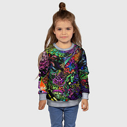 Свитшот детский Абстрактный узор Vanguard Fashion Неон, цвет: 3D-меланж — фото 2