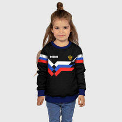 Свитшот детский РОССИЯ ТРИКОЛОР ЛИНИИ, цвет: 3D-синий — фото 2