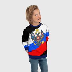 Свитшот детский Россия - имперский герб, цвет: 3D-синий — фото 2