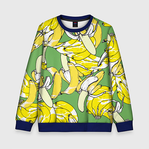 Детский свитшот Banana pattern Summer Food / 3D-Синий – фото 1