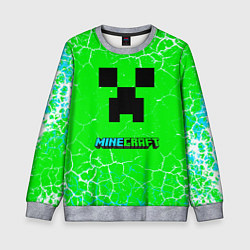 Детский свитшот Minecraft зеленый фон