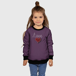 Свитшот детский Heart and Love, цвет: 3D-черный — фото 2