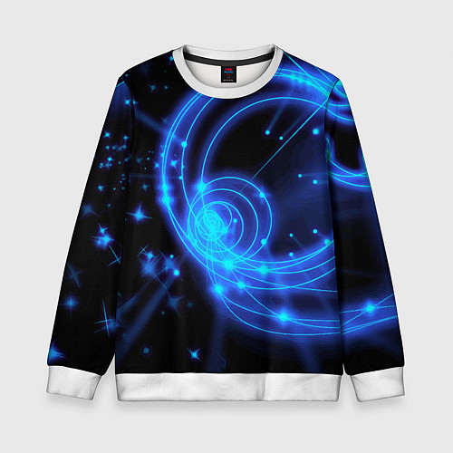 Детский свитшот Неоновый космос Neon space / 3D-Белый – фото 1