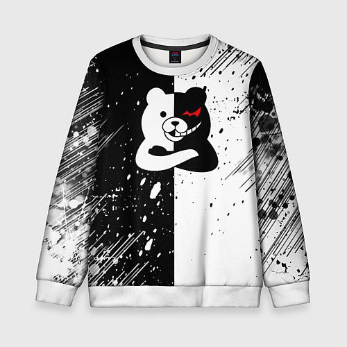 Детский свитшот Monokuma брызги / 3D-Белый – фото 1