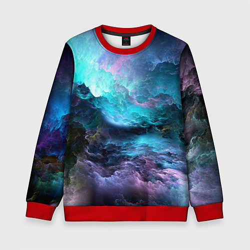 Детский свитшот Разноцветные тучи / 3D-Красный – фото 1
