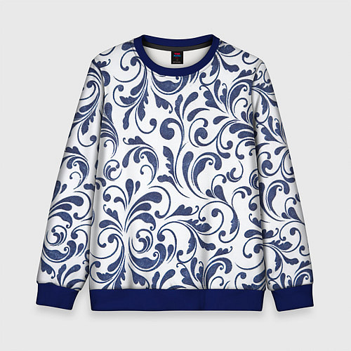 Детский свитшот Гжелевый рисунок / 3D-Синий – фото 1