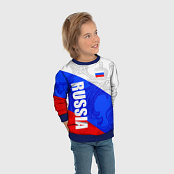 Свитшот детский RUSSIA - SPORTWEAR - ТРИКОЛОР, цвет: 3D-синий — фото 2