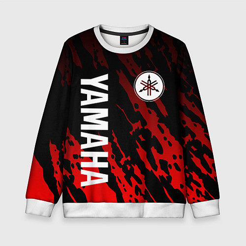 Детский свитшот Yamaha - Красные пятна / 3D-Белый – фото 1