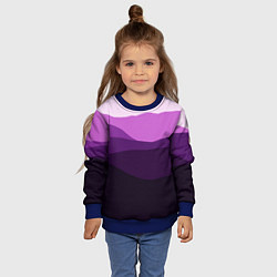Свитшот детский Фиолетовый градиент горы абстракция, цвет: 3D-синий — фото 2