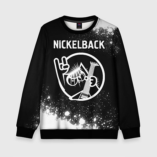 Детский свитшот Nickelback КОТ Брызги / 3D-Черный – фото 1