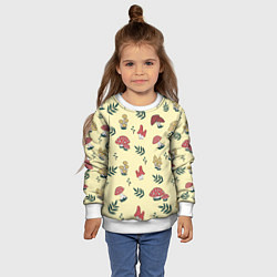 Свитшот детский Mushroom, грибы- грибочки, цвет: 3D-белый — фото 2