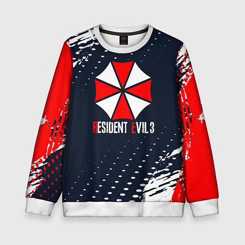 Детский свитшот Umbrella Corporation Resident Evil Краски / 3D-Белый – фото 1