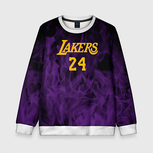 Детский свитшот Lakers 24 фиолетовое пламя / 3D-Белый – фото 1