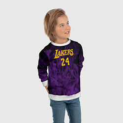 Свитшот детский Lakers 24 фиолетовое пламя, цвет: 3D-белый — фото 2