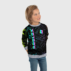Свитшот детский ROBLOX неоновый логотип, цвет: 3D-меланж — фото 2
