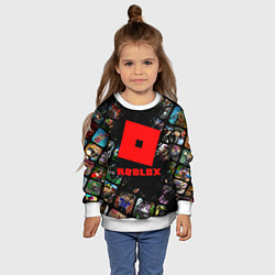 Свитшот детский ROBLOX СЮЖЕТЫ И ЛОГОТИП, цвет: 3D-белый — фото 2