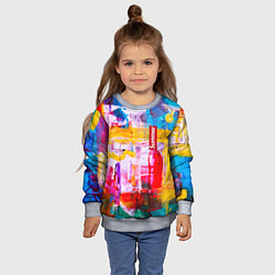 Свитшот детский Импрессионизм Лето Абстракция Impressionism Summer, цвет: 3D-меланж — фото 2