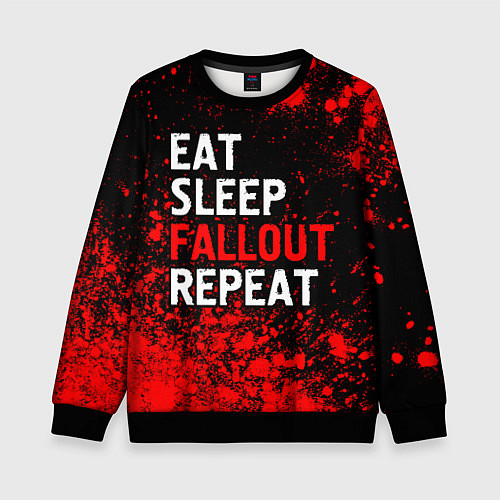 Детский свитшот Eat Sleep Fallout Repeat Краска / 3D-Черный – фото 1