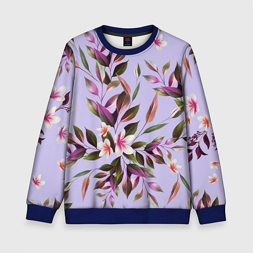 Детский свитшот Цветы Вересковый Сад / 3D-Синий – фото 1