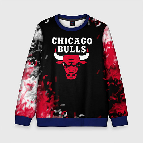 Детский свитшот Чикаго Буллз Chicago Bulls Огонь / 3D-Синий – фото 1