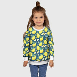 Свитшот детский Cute lemon pattern, цвет: 3D-белый — фото 2