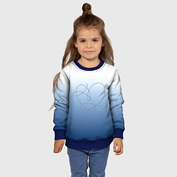 Свитшот детский Сердце love yourself, цвет: 3D-синий — фото 2