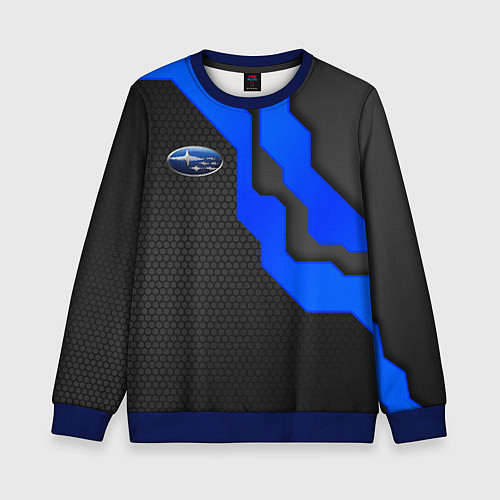 Детский свитшот SUBARU - СУБАРУ ТЕХНОЛОГИЧЕСКАЯ БРОНЯ / 3D-Синий – фото 1