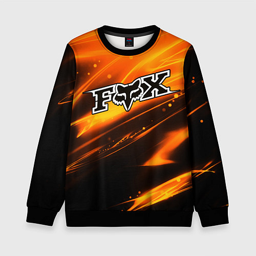 Детский свитшот FOX RACING - ФОКС СИЯНИЕ / 3D-Черный – фото 1