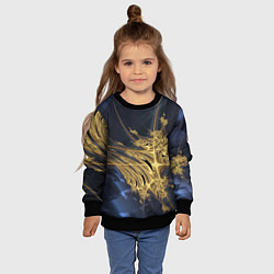 Свитшот детский Фрактальная футуристическая композиция Абстракция, цвет: 3D-черный — фото 2