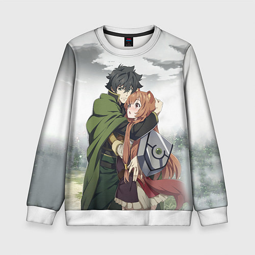 Детский свитшот НАОФУМИ И РАФТАЛИЯ ВОСХОЖДЕНИЕ ГЕРОЯ ЩИТА / 3D-Белый – фото 1