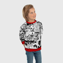 Свитшот детский Евангелион паттерн, цвет: 3D-красный — фото 2
