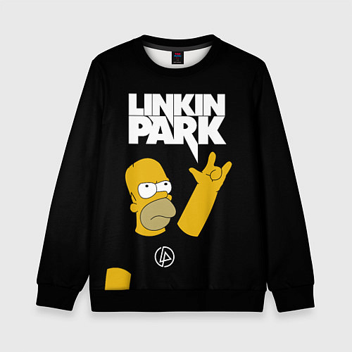 Детский свитшот LINKIN PARK ГОМЕР СИМПСОН, SIMPSONS / 3D-Черный – фото 1