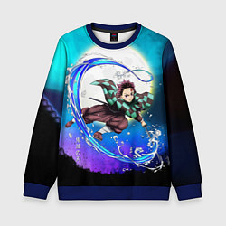 Свитшот детский Клинок, рассекающий демонов Танджиро Tanjiro, цвет: 3D-синий