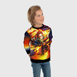 Свитшот детский Клинок, рассекающий демонов Demon Slayer, цвет: 3D-черный — фото 2