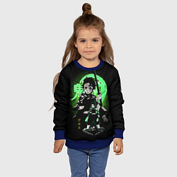 Свитшот детский КЛИНОК, РАССЕКАЮЩИЙ ДЕМОНОВ ТАНДЖИРО КАМАДО, цвет: 3D-синий — фото 2