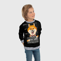 Свитшот детский Злая сиба-ину, цвет: 3D-меланж — фото 2