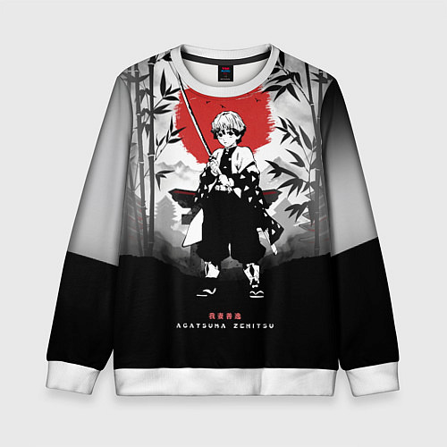 Детский свитшот ЗЕНИЦУ КЛИНОК, РАССЕКАЮЩИЙ ДЕМОНОВ / 3D-Белый – фото 1