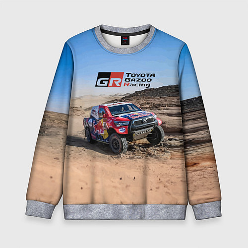 Детский свитшот Toyota Gazoo Racing Rally Desert Competition Ралли / 3D-Меланж – фото 1