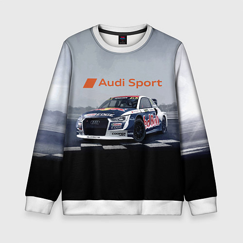 Детский свитшот Ауди Спорт Гоночная команда Audi sport Racing team / 3D-Белый – фото 1