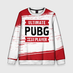 Детский свитшот PUBG: красные таблички Best Player и Ultimate