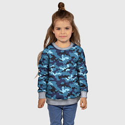 Свитшот детский Камуфляж Тёмно-Синий Camouflage Dark-Blue, цвет: 3D-меланж — фото 2