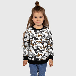 Свитшот детский Камуфляж Чёрно-Белый Camouflage Black-White, цвет: 3D-черный — фото 2