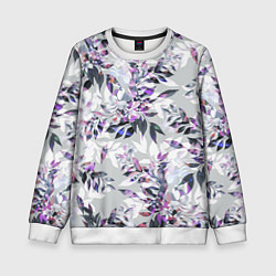 Свитшот детский Цветы Серый Букет, цвет: 3D-белый