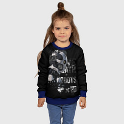 Свитшот детский Робот с белой надписью, цвет: 3D-синий — фото 2