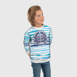 Свитшот детский Синий крабик, цвет: 3D-белый — фото 2