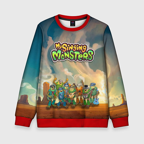Детский свитшот My singing monsters САХАСЕМЬЯ / 3D-Красный – фото 1