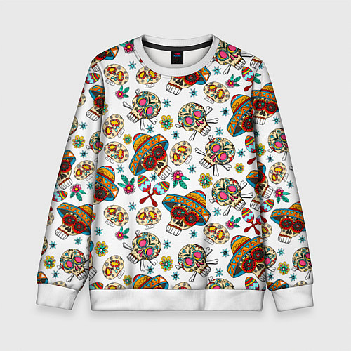 Детский свитшот Мексиканские черепки / 3D-Белый – фото 1
