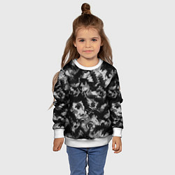 Свитшот детский Черно-белый абстрактный камуфляж, цвет: 3D-белый — фото 2